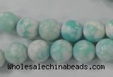CAG4517 15.5 inches 10mm faceted round fire crackle agate beads