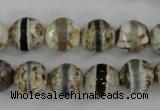 CAG4723 15 inches 8mm faceted round tibetan agate beads wholesale