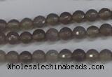 CAG4825 15 inches 6mm faceted round grey agate beads wholesale