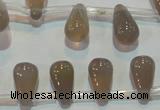 CAG5270 Top-drilled 6*11mm teardrop Brazilian grey agate beads