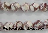 CAG5353 15.5 inches 10mm faceted round tibetan agate beads wholesale