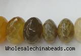 CAG5411 8*12mm – 13*22mm faceted rondelle dragon veins agate beads