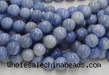 CAG550 16 inches 4mm round blue agate gemstone beads wholesale