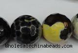 CAG5881 15 inches 20mm faceted round fire crackle agate beads