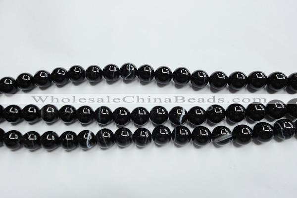 CAG5945 15.5 inches 10mm round black line agate beads wholesale