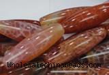 CAG609 15.5 inches 12*40mm rice natural fire agate beads wholesale