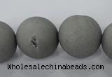 CAG6227 15 inches 18mm round plated druzy agate beads wholesale