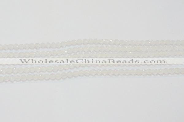 CAG6510 15.5 inches 4mm faceted round Brazilian white agate beads