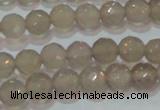 CAG6536 15.5 inches 6mm faceted round Brazilian grey agate beads