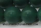 CAG6574 15.5 inches 18mm round matte green agate beads wholesale