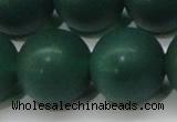 CAG6575 15.5 inches 20mm round matte green agate beads wholesale