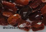 CAG662 15.5 inches 13*18mm faceted rectangle natural fire agate beads