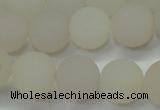CAG6681 15 inches 10mm round white pilates agate beads