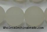 CAG6685 15 inches 18mm round white pilates agate beads