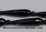 CAG6906 15.5 inches 10*40mm faceted teardrop line agate beads