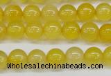 CAG7109 15.5 inches 8mm round yellow agate gemstone beads