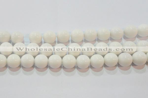 CAG7183 15.5 inches 16mm round white agate gemstone beads