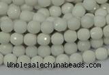 CAG7185 15.5 inches 3mm faceted round white agate gemstone beads