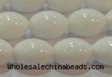 CAG7203 15.5 inches 10*14mm rice white agate gemstone beads