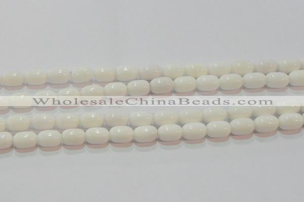 CAG7210 15.5 inches 8*12mm drum white agate gemstone beads