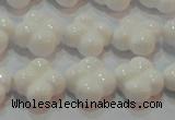 CAG7220 15.5 inches 12*12mm carved flower white agate gemstone beads