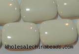 CAG7249 15.5 inches 22*30mm rectangle white agate gemstone beads