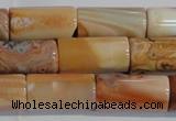 CAG7312 15.5 inches 10*20mm tube red botswana agate beads
