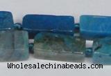 CAG7376 15.5 inches 8*20mm - 10*25mm cuboid dragon veins agate beads