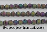 CAG7448 15.5 inches 4mm round plated druzy agate beads wholesale