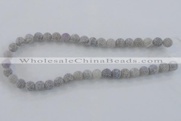 CAG7483 15.5 inches 14mm round frosted agate beads wholesale