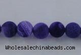 CAG7515 15.5 inches 14mm round frosted agate beads wholesale
