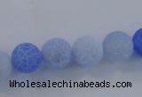 CAG7529 15.5 inches 10mm round frosted agate beads wholesale