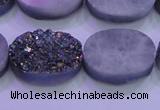 CAG8194 7.5 inches 18*25mm oval rainbow plated druzy agate beads