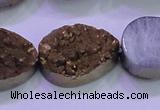 CAG8323 7.5 inches 20*30mm teardrop gold plated druzy agate beads