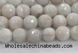 CAG8516 15.5 inches 10mm faceted round grey agate beads wholesale