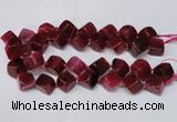 CAG8574 15.5 inches 15*16mm - 17*18mm cube dragon veins agate beads