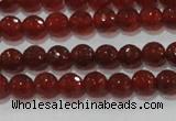 CAG8590 15.5 inches 6mm faceted round red agate gemstone beads