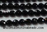 CAG8610 15.5 inches 6mm faceted round black agate gemstone beads