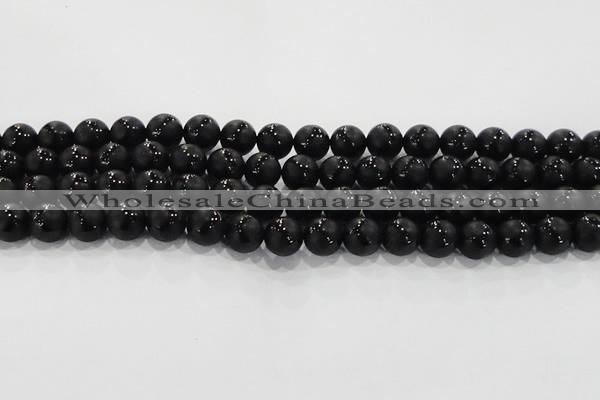 CAG8681 15.5 inches 8mm round matte tibetan agate gemstone beads