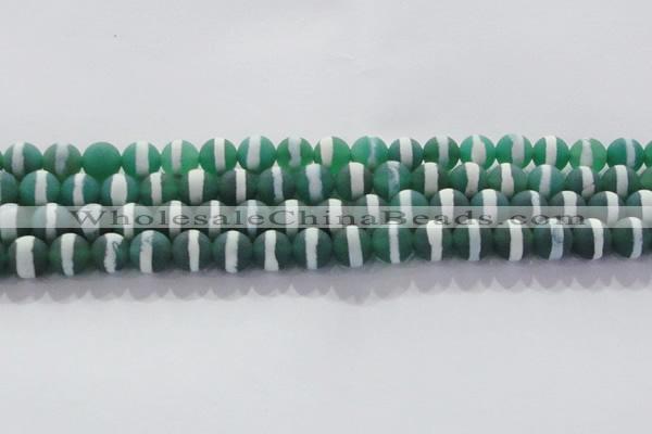 CAG8712 15.5 inches 10mm round matte tibetan agate gemstone beads