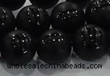 CAG8740 15.5 inches 16mm round matte tibetan agate gemstone beads