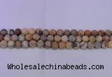 CAG8892 15.5 inches 8mm round matte crazy lace agate beads