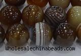 CAG9196 15.5 inches 12mm round line agate gemstone beads
