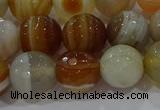 CAG9224 15.5 inches 12mm faceted round line agate beads wholesale