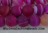CAG9328 15.5 inches 10mm round matte line agate beads wholesale