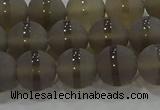 CAG9345 15.5 inches 10mm round matte grey agate beads wholesale