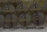 CAG9346 15.5 inches 12mm round matte grey agate beads wholesale
