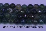 CAG9360 15.5 inches 4mm faceted round moss agate beads wholesale