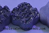 CAG9422 7.5 inches 16*16mm flower silver plated druzy agate beads