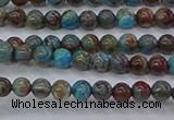 CAG9470 15.5 inches 3mm round blue crazy lace agate beads